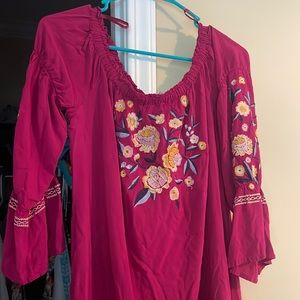 Floral design tunic length shirt 👚